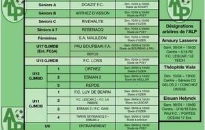 Le planning du 9 et 10 avril :