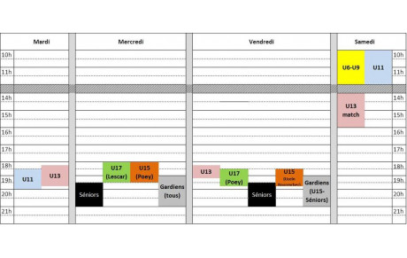 Planning entrainements