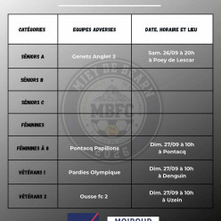L’agenda du week-end 26 et 27/09 2026 parrainé par notre partenaire AXA MOIROUD LABARRERE