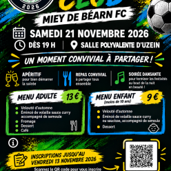 Inscription 1 ère soirée club 21 novembre 2026